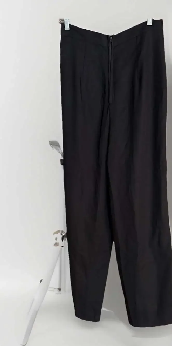 NWT Vintage 90s Melrose Black Pleated Tapered Wide Leg34x32 Dressy Classic MayCo